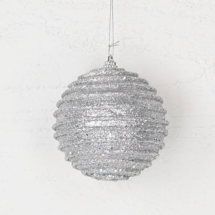 4in Silver Glitter Layers Ball