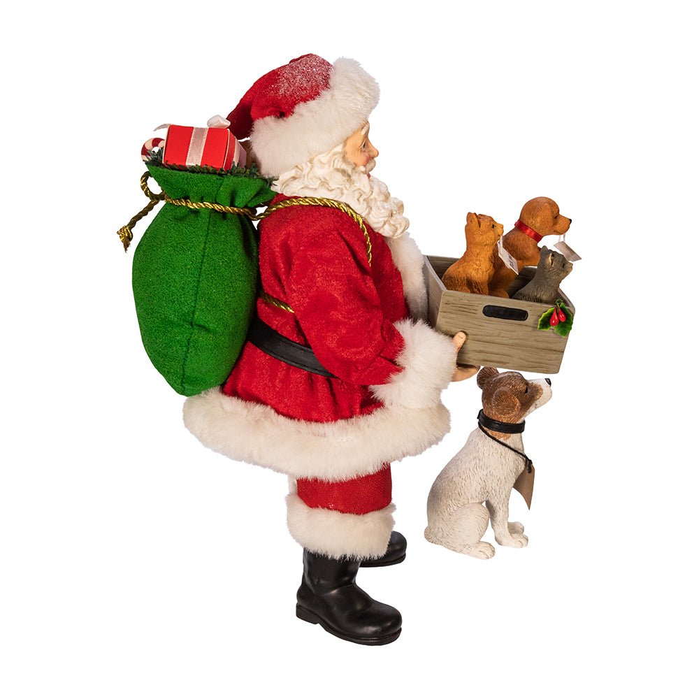 10.5" Fabriché™ Adopt - A - Pet Santa With Dog, 2 - Piece Set - Sassy Inspiration