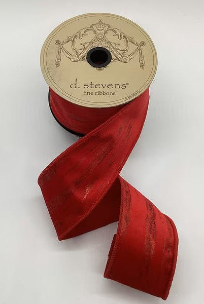 2.5” x 10Y Limestone Suede Ribbon - Scarlet - Sassy Inspiration