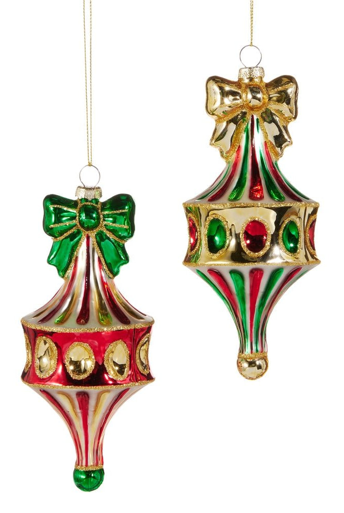 6" Red Green Fairground Finial Ornament - Sassy Inspiration
