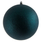 8" Midnight Green Glitter Ball Ornament - Sassy Inspiration