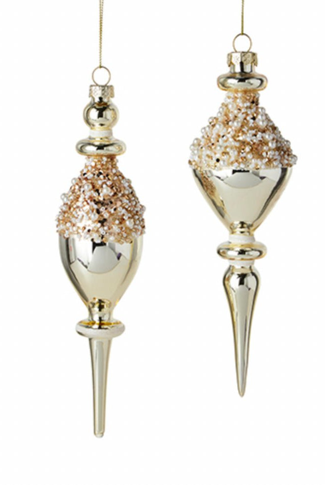 9” Pearl Beaded Finial Ornament - Sassy Inspiration