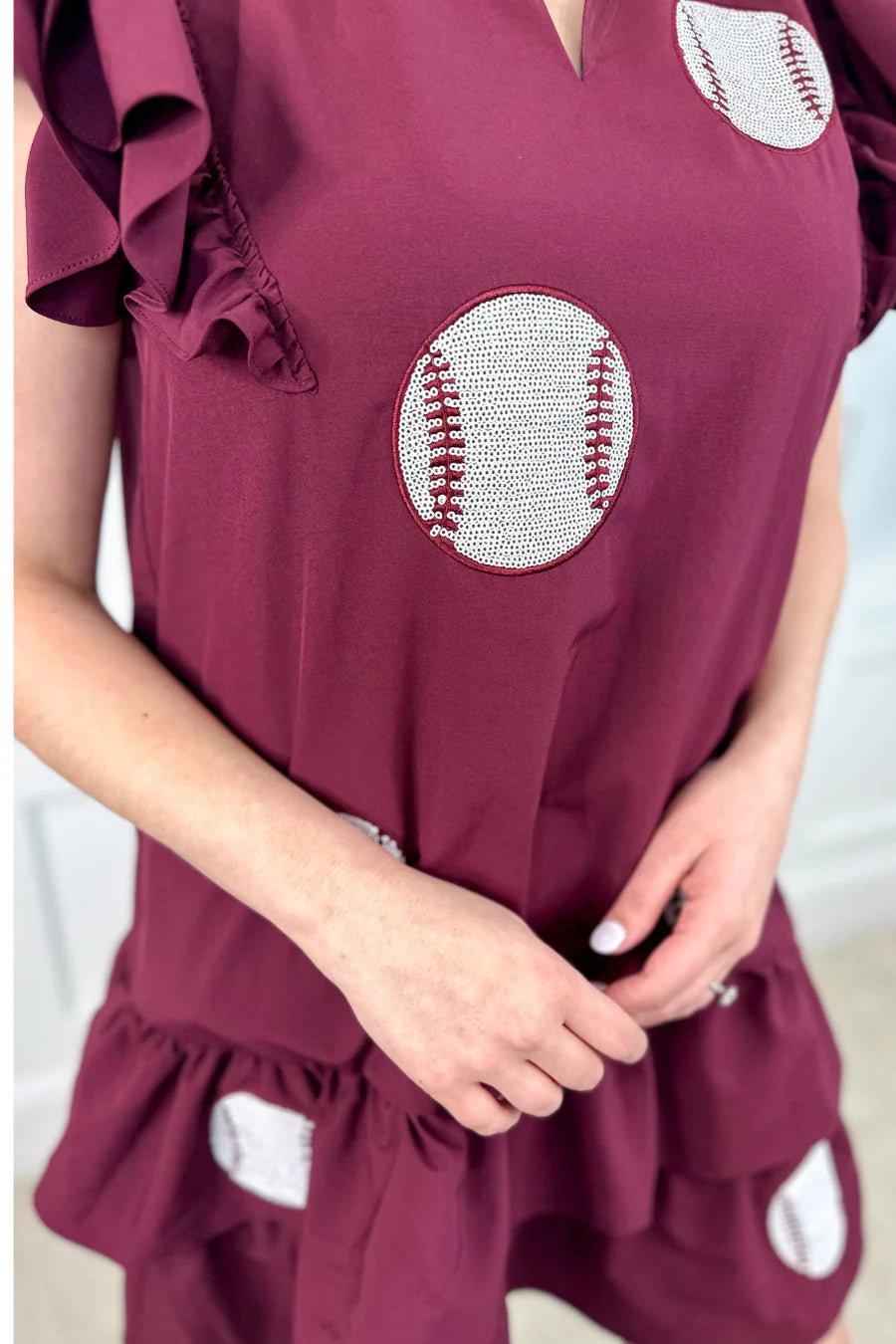 Baseball Fan Sequin Dress - Sassy Inspiration