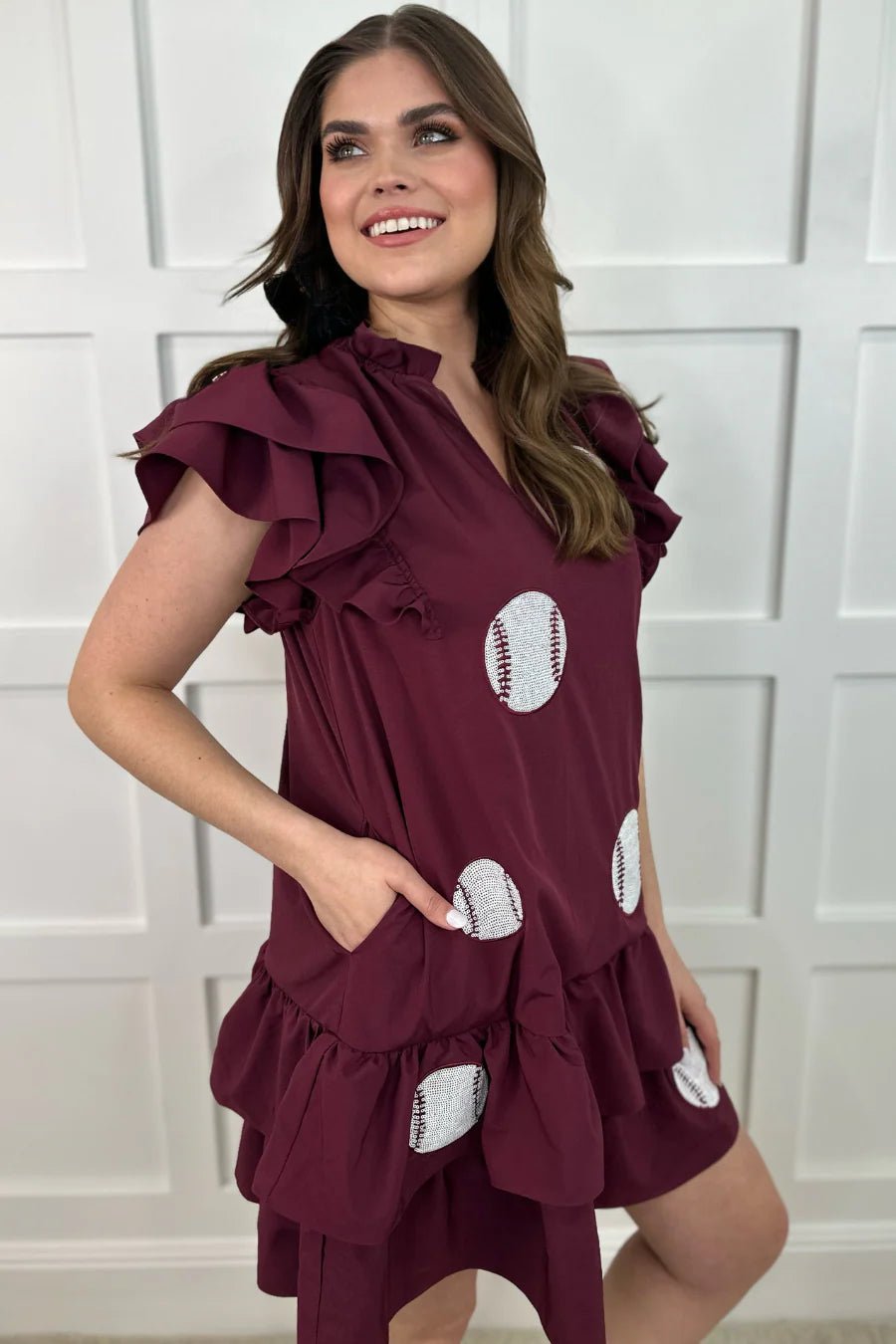 Baseball Fan Sequin Dress - Sassy Inspiration