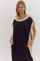 Black and Tan Block Dress - Sassy Inspiration