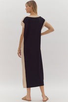 Black and Tan Block Dress - Sassy Inspiration