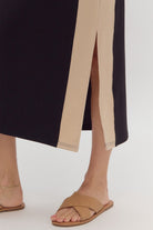 Black and Tan Block Dress - Sassy Inspiration