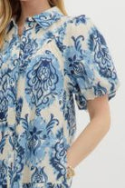 Boho - inspired short puff sleeve ruffle hem mini dress - Ivory - Sassy Inspiration