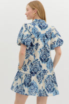 Boho - inspired short puff sleeve ruffle hem mini dress - Ivory - Sassy Inspiration