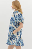 Boho - inspired short puff sleeve ruffle hem mini dress - Ivory - Sassy Inspiration