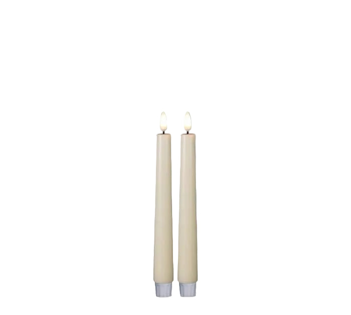 CANDLE PATRIA 3D LED IVORY TAPER 9" S/2 - Sassy Inspiration
