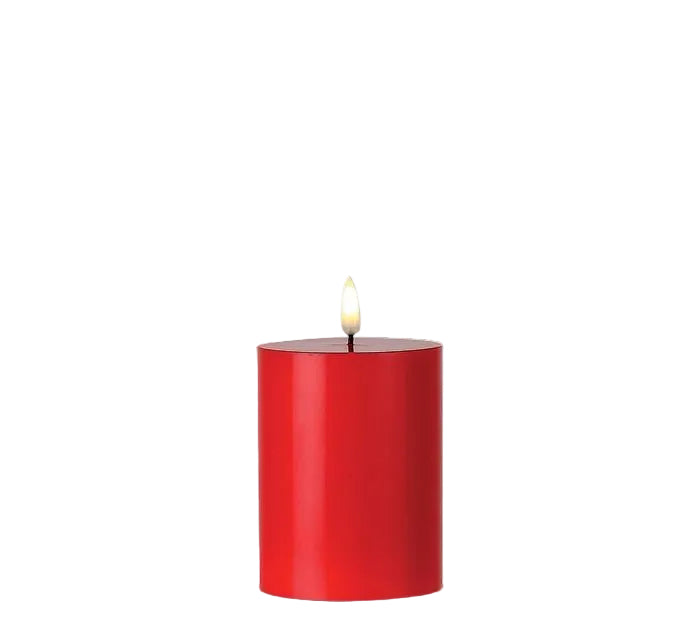 CANDLE PATRIA 3D LED RED 4" PILLAR - Sassy Inspiration