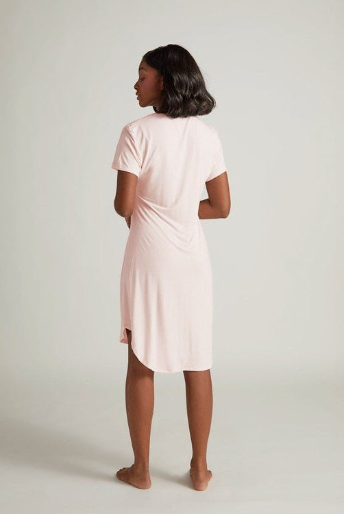 Claire Short Sleeve Nightgown: Pink - Sassy Inspiration