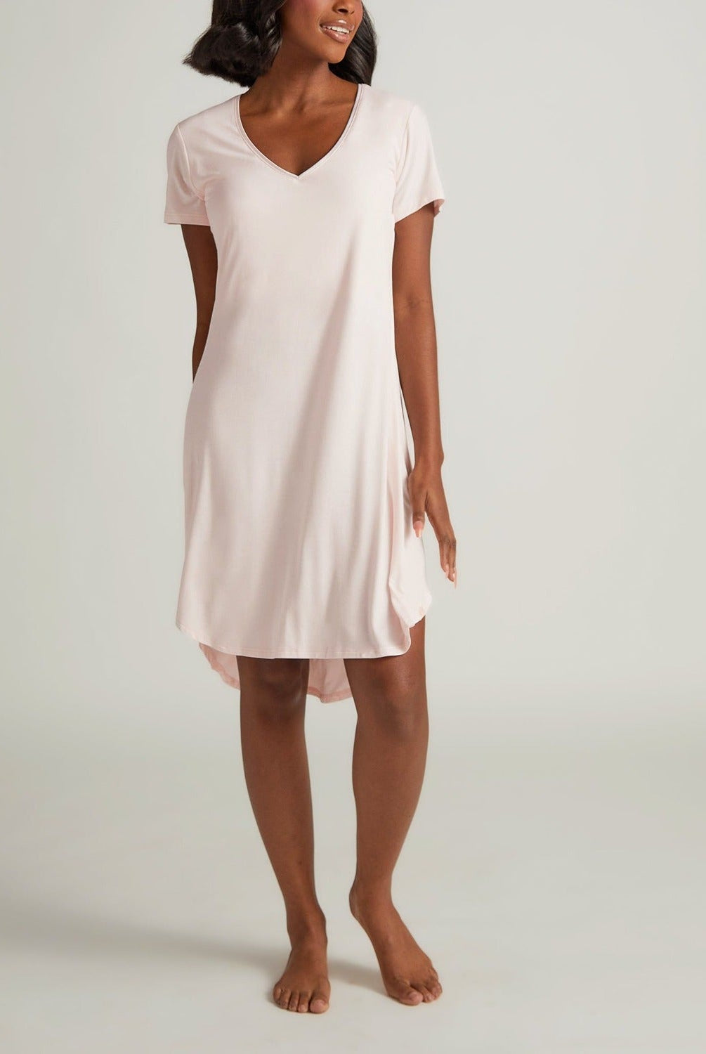 Claire Short Sleeve Nightgown: Pink - Sassy Inspiration