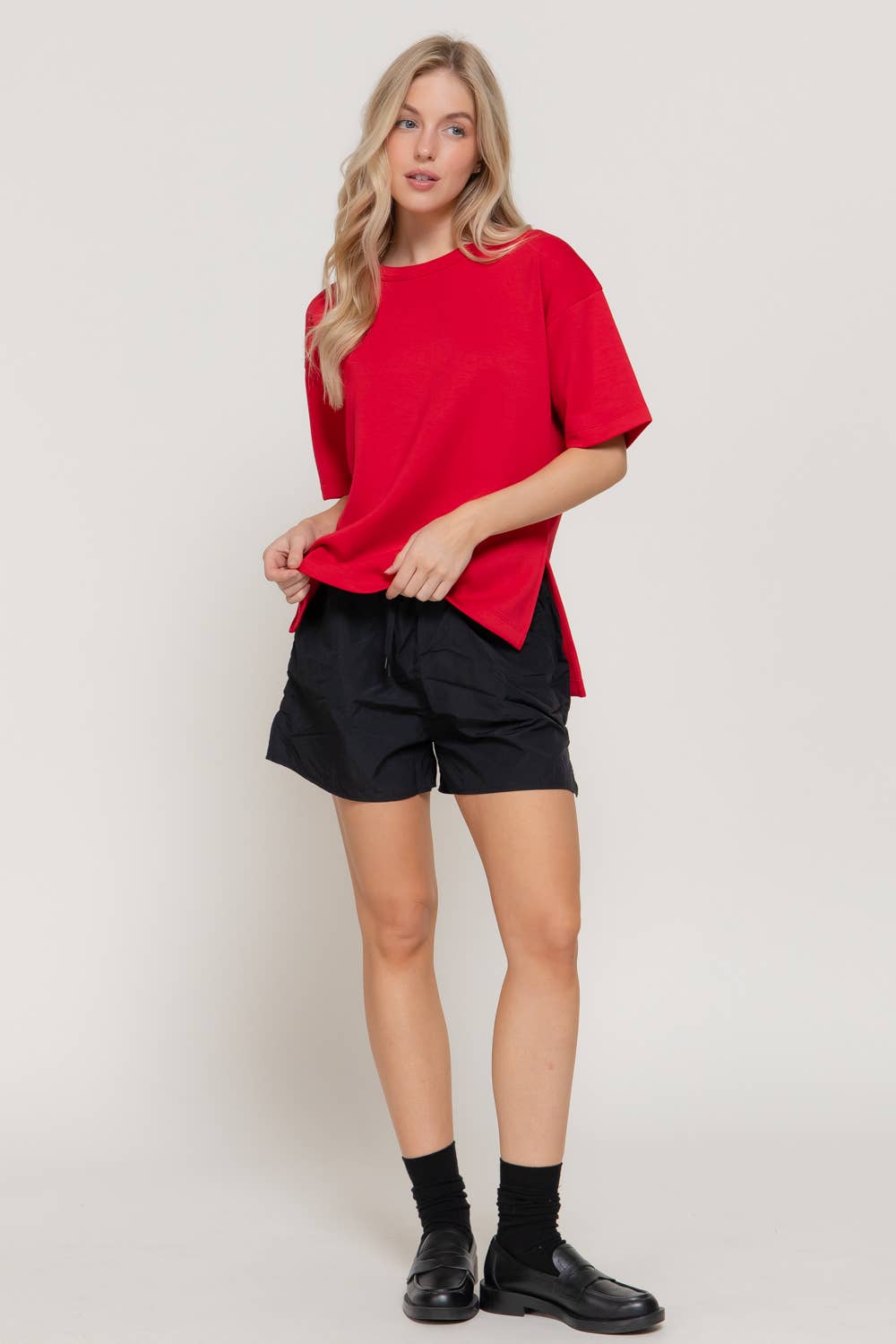 Cloud Nine Oversized Scuba Knit Top - Sassy Inspiration