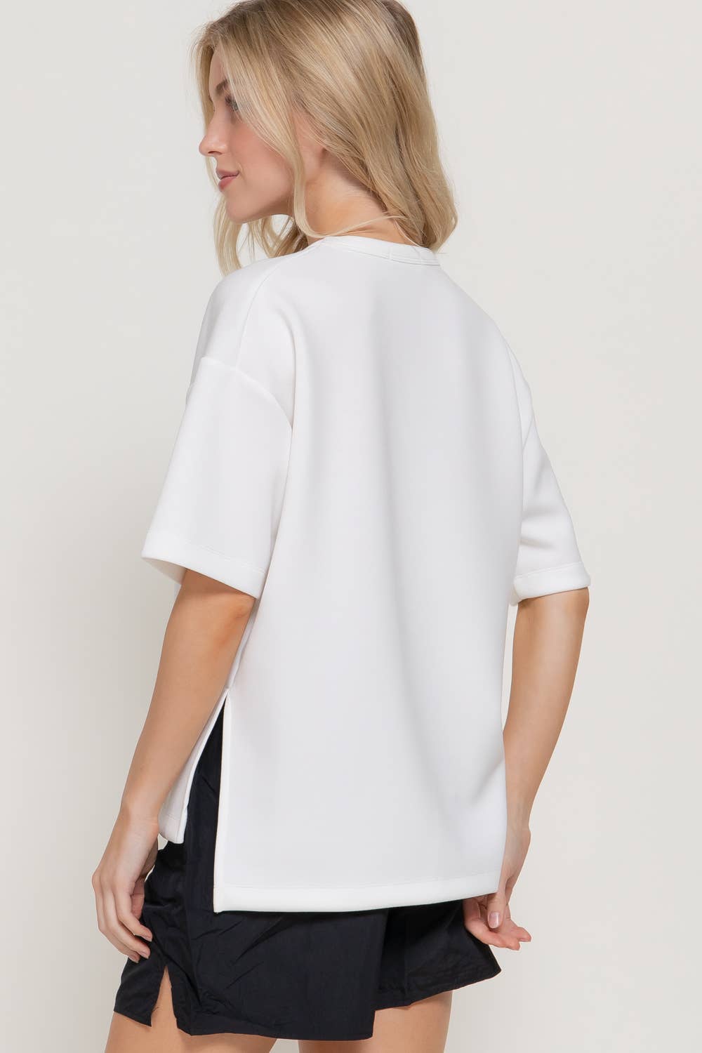 Cloud Nine Oversized Scuba Knit Top - Sassy Inspiration