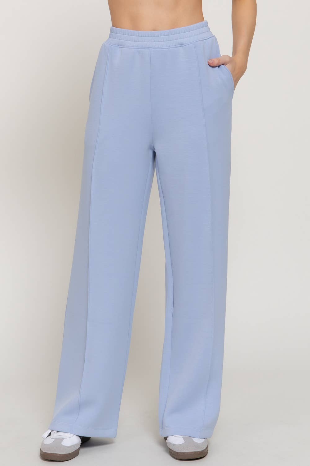 Cloud Nine Scuba Pintuck Wide - Leg Pants - Sassy Inspiration