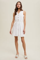 COTTON MINI DRESS WITH DRAWSTRING - Sassy Inspiration
