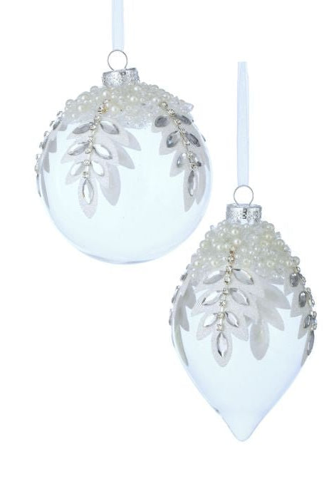 Glass and Pearl Leaf Ornaments - Sassy Inspiration