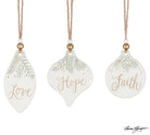 GREEN SPRIGS ASTD SHAPES/MSG ORNAMENT S/3 - Sassy Inspiration