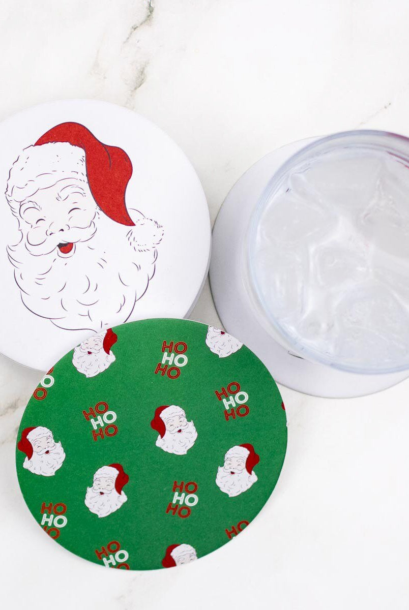 HoHoHo Santa Reversible Paper Coasters (set of 20) - Sassy Inspiration