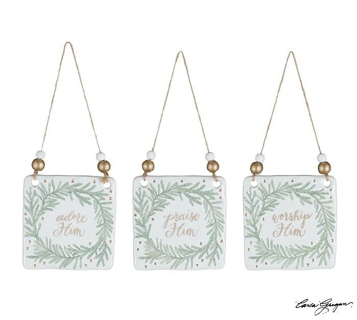 HOLIDAY IMPRESSIONS MESSAGE ORNAMENTS S/3 - Sassy Inspiration