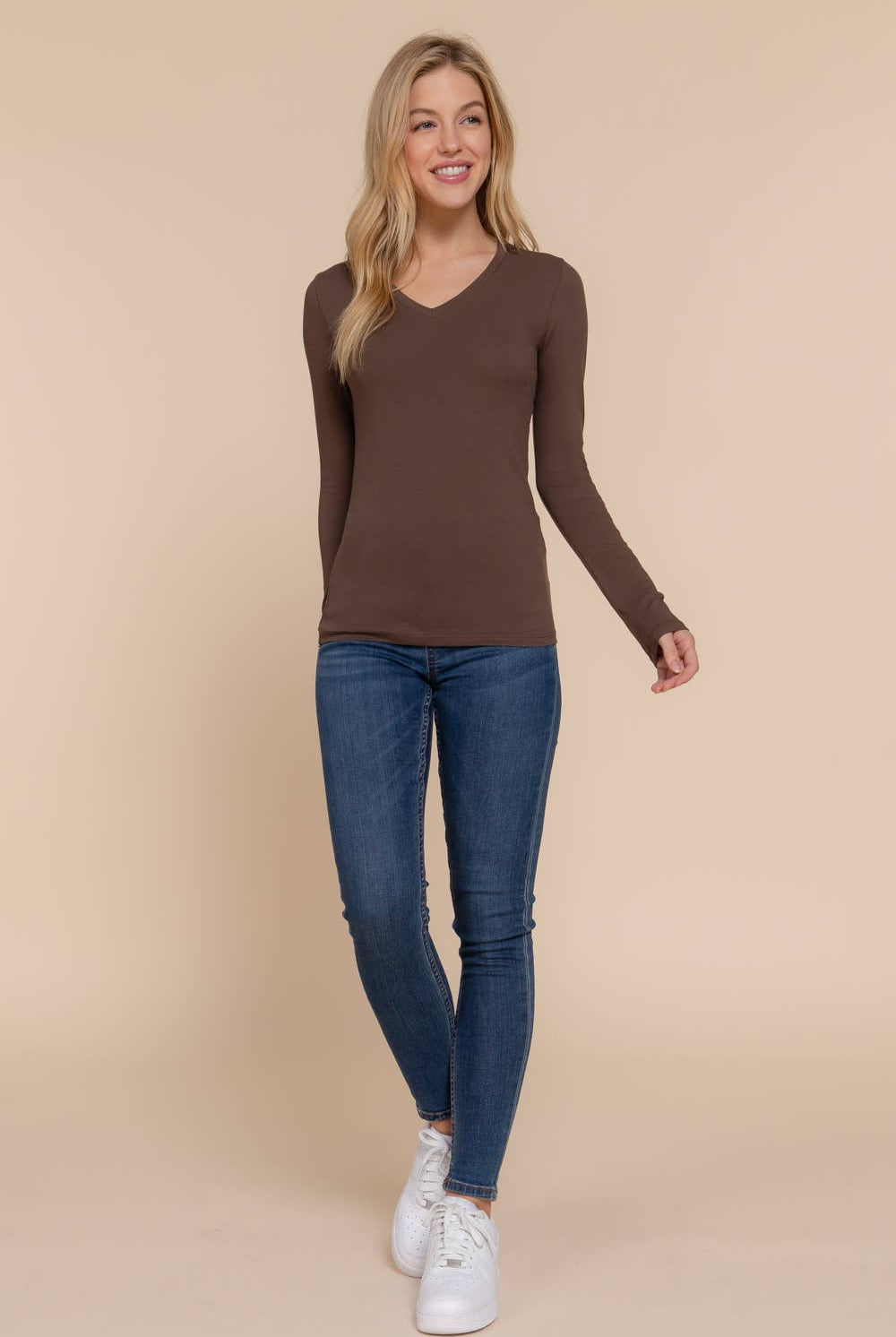 Jane Long Sleeve V - neck Top - Sassy Inspiration
