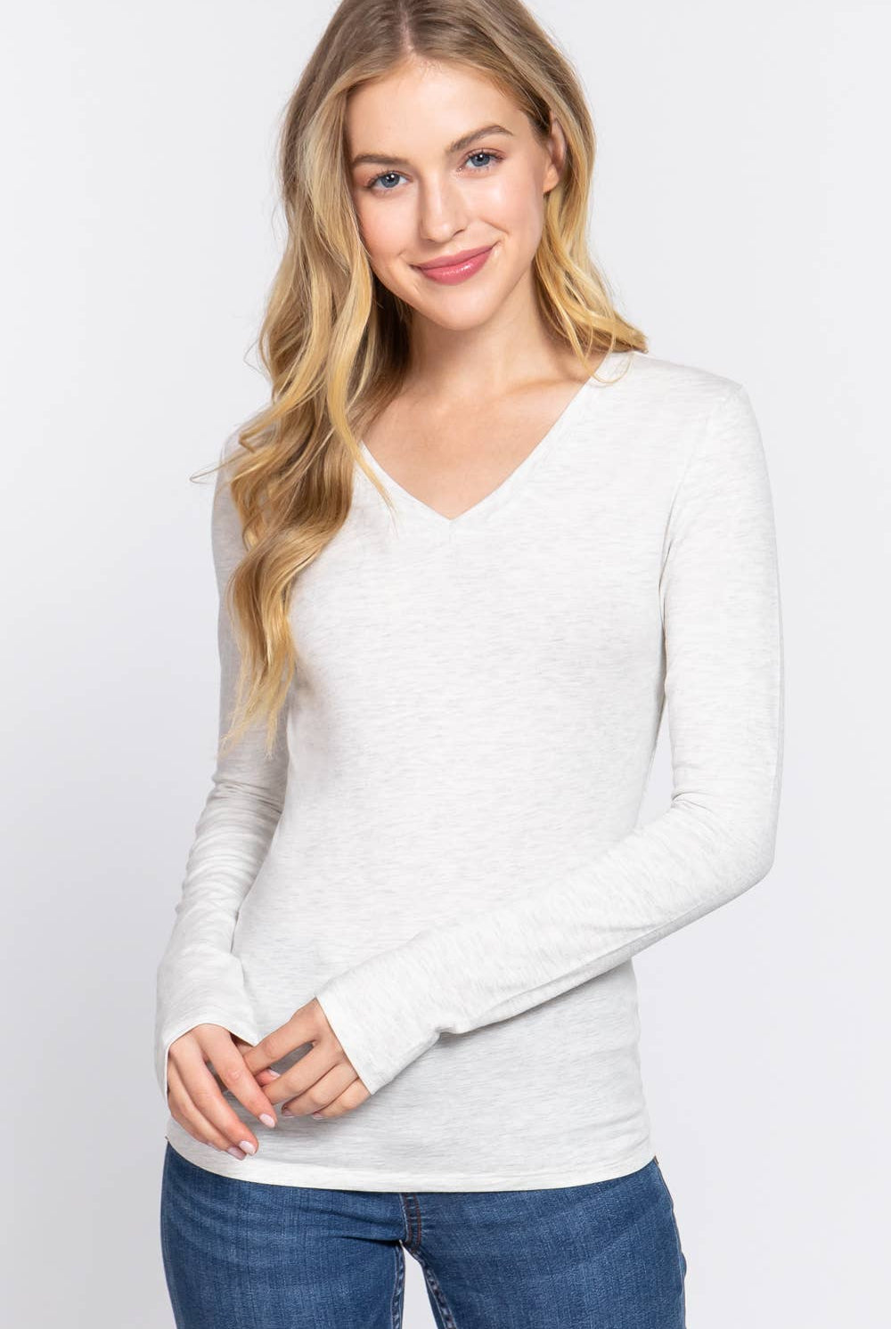 Jane Long Sleeve V - neck Top - Sassy Inspiration