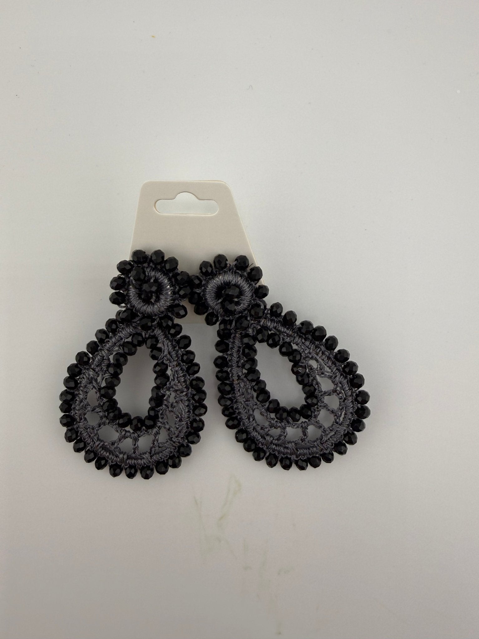 Midnight Lace Beaded Teardrop Earrings - Sassy Inspiration