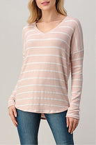 Mineral Pink/White Brushed Hacci Top - Sassy Inspiration