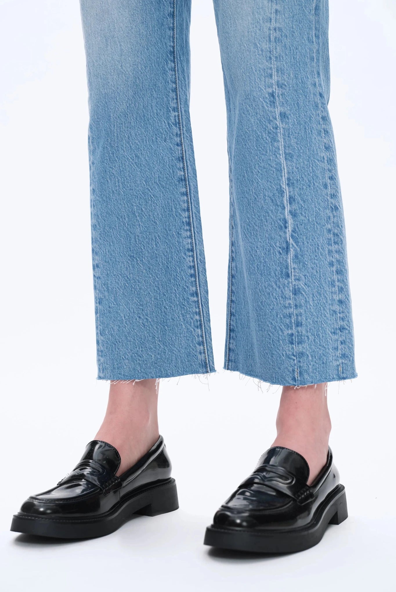 Modern Ease High - Rise Straight - Leg Denim – Medium Blue - Sassy Inspiration