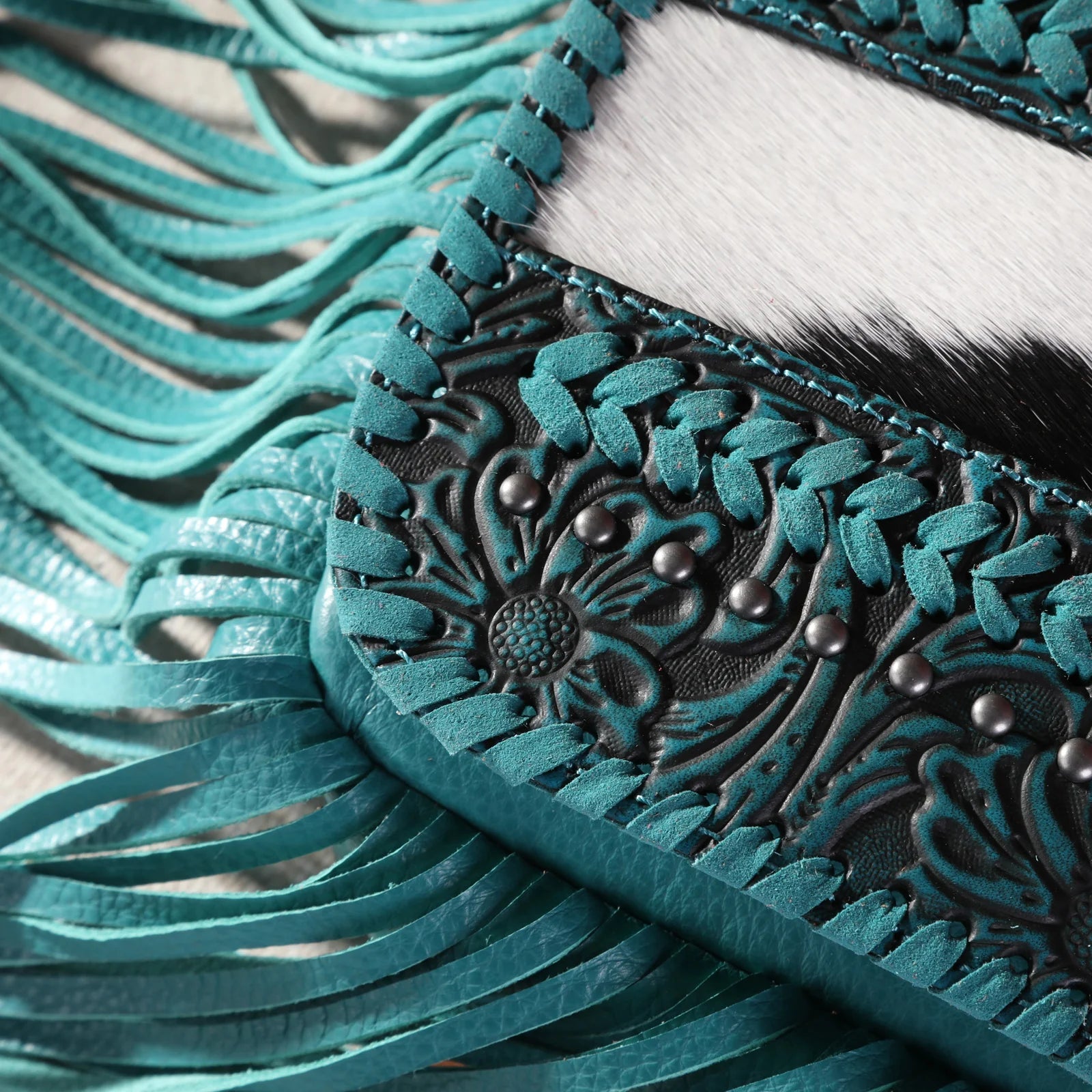 Montana West Genuine Leather Tooled Collection Fringe Crossbody - Sassy Inspiration