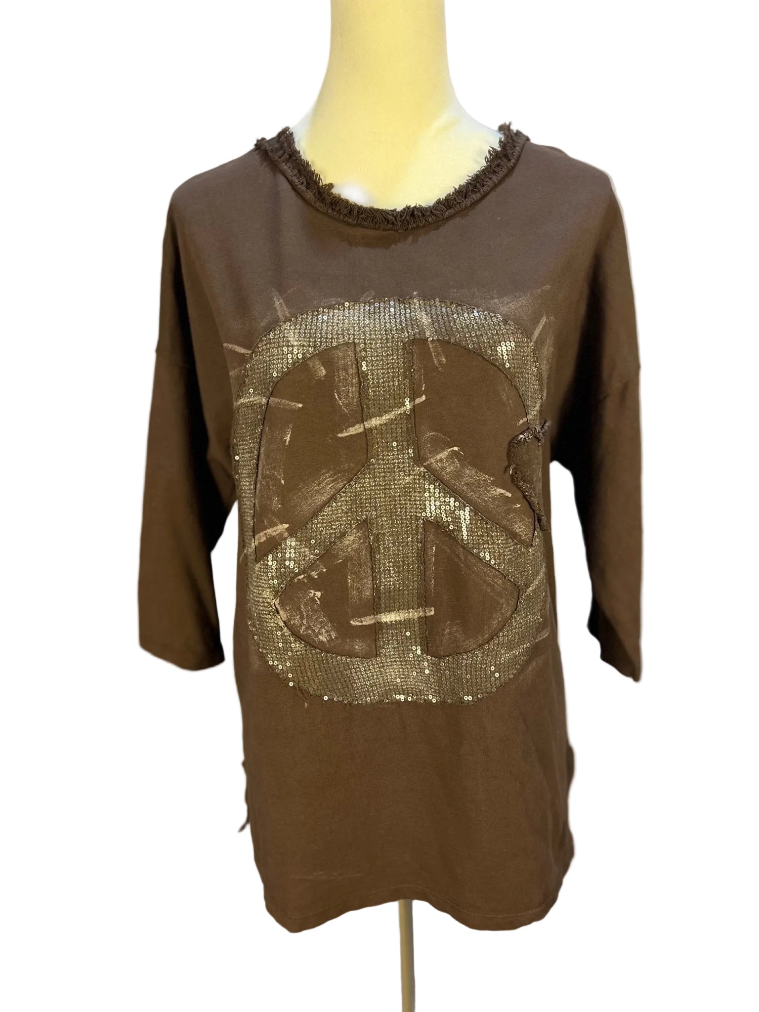 Peace Bling Top - Brown - Sassy Inspiration