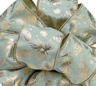 SAGE RIBBON WITH GOLD PINECONE ART - Sassy Inspiration