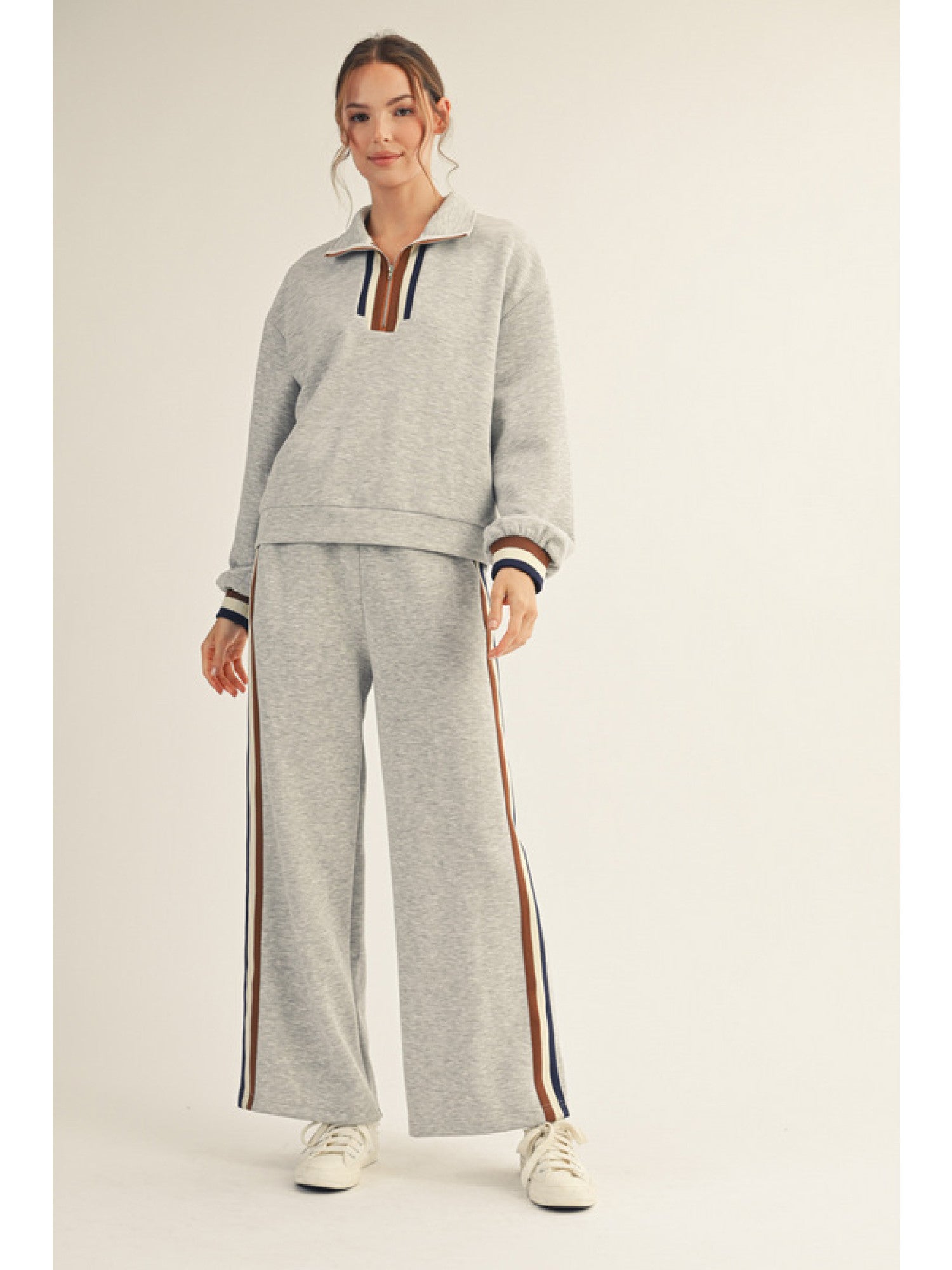 Solid Sweatpants w/ Contrast Trim - Sassy Inspiration