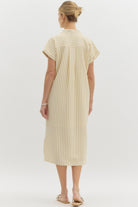 Striped midi shirt dress - Lt Blue - Sassy Inspiration