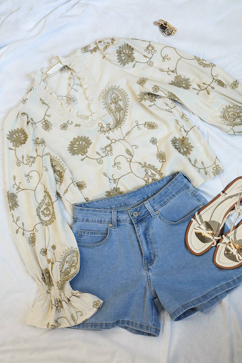 The Soft Romance Embroidered Smocked Top - Sassy Inspiration