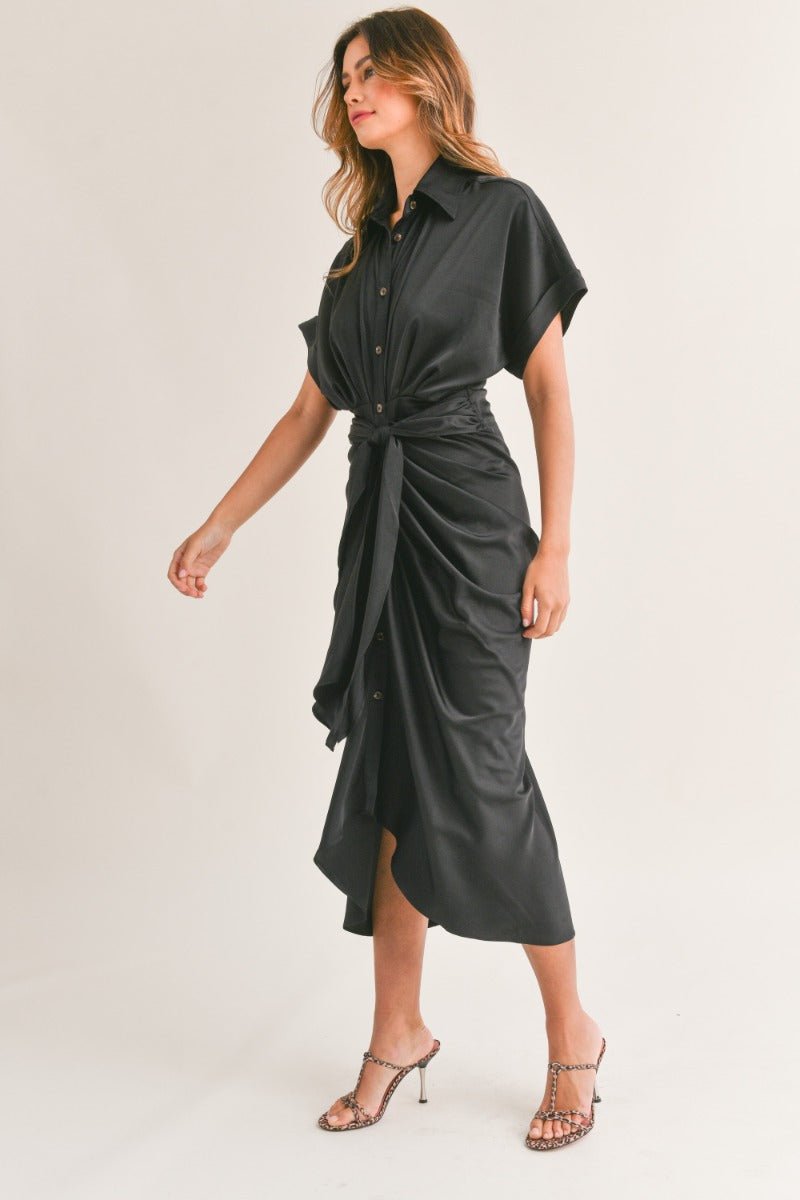 Tie Front Midi Dress - Sassy Inspiration