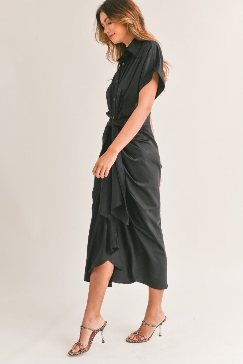 Tie Front Midi Dress - Sassy Inspiration