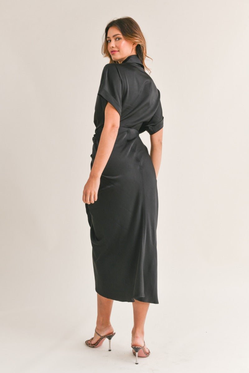 Tie Front Midi Dress - Sassy Inspiration