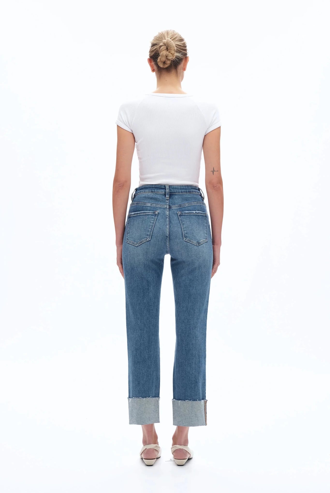 Vintage Cuffed High - Rise Straight Leg Jeans - Sassy Inspiration