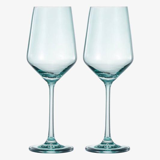 Colored Crystal Wine Glass | Set of 2 | 12oz (Forest green)
