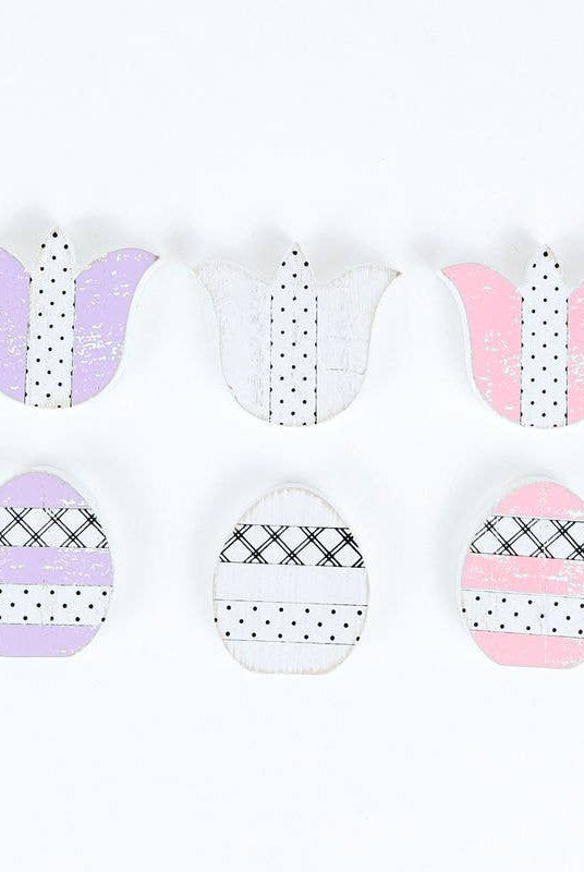 2x2 Wood Shape set/6 (Tulips/Eggs) LETTERBOARD Easter - Sassy Inspiration