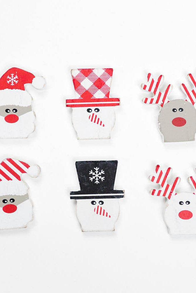 2x2 Wood Shapes s/6 (Santa Set) LETTERBOARD Christmas Decor - Sassy Inspiration