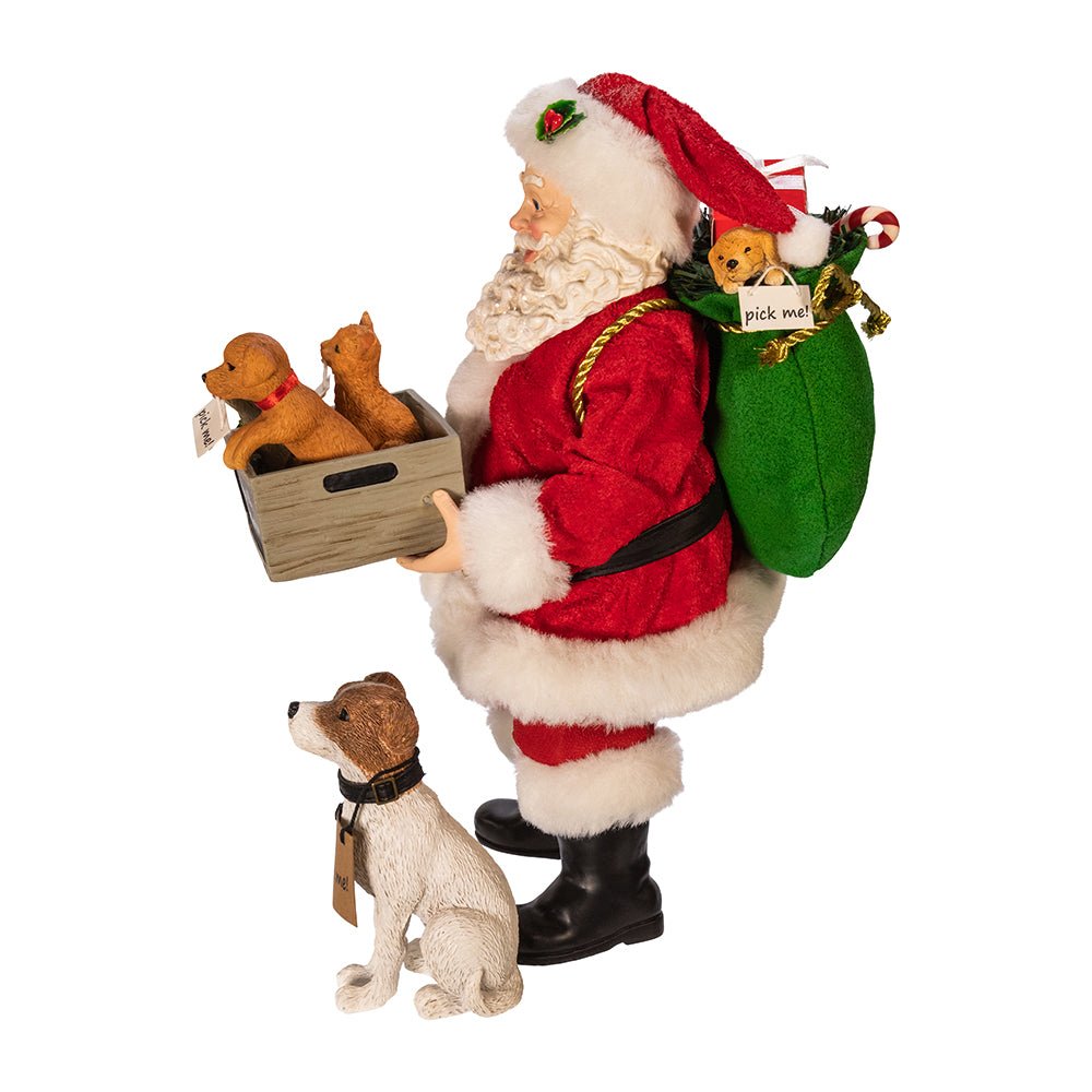 10.5" Fabriché™ Adopt - A - Pet Santa With Dog, 2 - Piece Set - Sassy Inspiration