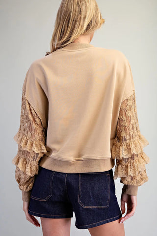 Lace & Lived-in Mineral Wash Pullover