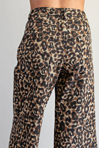 Wild Ruffle Leopard Mineral Wash Pants