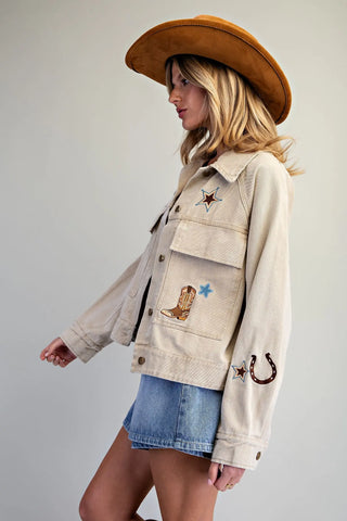 Wild West Mineral Wash Embroidered Jacket