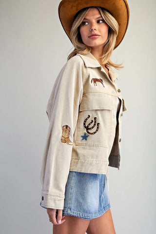 Wild West Mineral Wash Embroidered Jacket