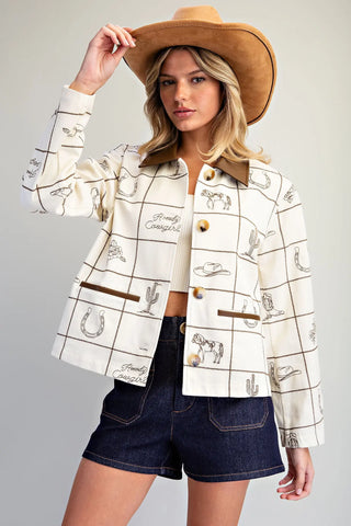 Howdy Cowgirl Western Grid Jacket